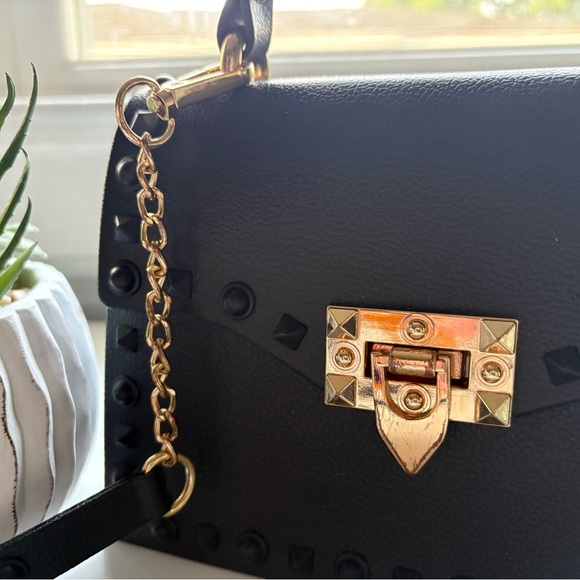 Handbags - Black Studded Handbag